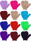 Boao 12 Pairs Toddler Mittens Bulk Kids Winter Knit Gloves pack Childrens Stretch Mittens for Toddler Boys Girls(Rosy, Purple, C