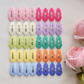 Elemirsa 40Pcs Candy Colored Snap Hair Clips For Little Girl Non Slip Barrettes Hair Accessories For Baby Girl Teens Toddler Kid