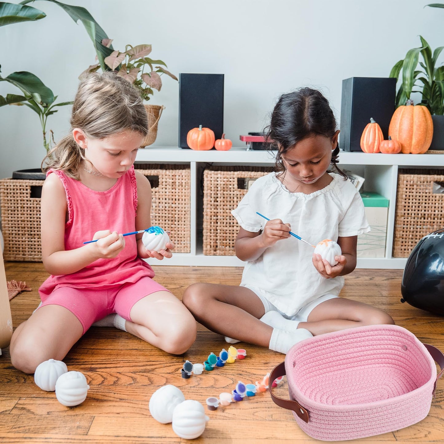 Abenkle Small Storage Basket, Mini Baby Basket, Cute Tiny Cotton Rope Woven Basket,Shelf Basket, Boho Decorative Toy Dog Cat Bas