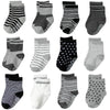 Aroveea Non Slip Grip Ankle Baby Socks 5-7 Years Old Big Kid For Toddler Boys And Girls Kids Socks 12 Pack, Cute Cotton Baby Soc