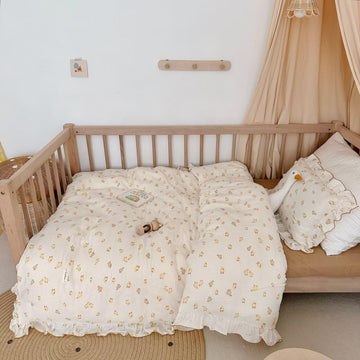 Bulutu Baby Duckling Print Duvet Cover 47X59 Inch, Soft Muslin Duvet Cover For Boys Girls Crib Bedding Gift For Toddlers, Duck P