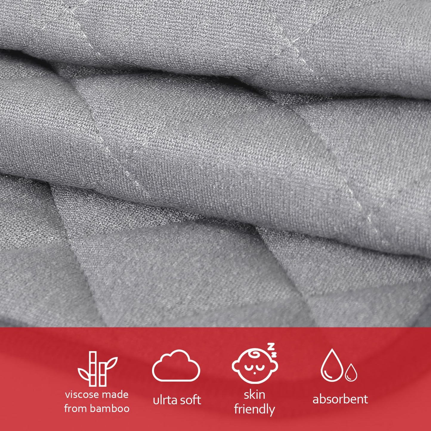 Diaper Changing Pad Liner Non-Slip, Waterproof Terry Mat Changing Pad Cover Liner, Quilted Absorbent Bassinet Liners Washable, 3