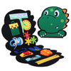 ALLABC Busy Board Montessori Toys for Toddlers, Dinosaur Sensory Activity Board Toy, Travel Educational Learning Quiet Book, Pre