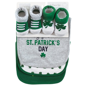 Hudson Baby Unisex Baby Cotton Bib And Sock Set, Cutest Clover, One Size