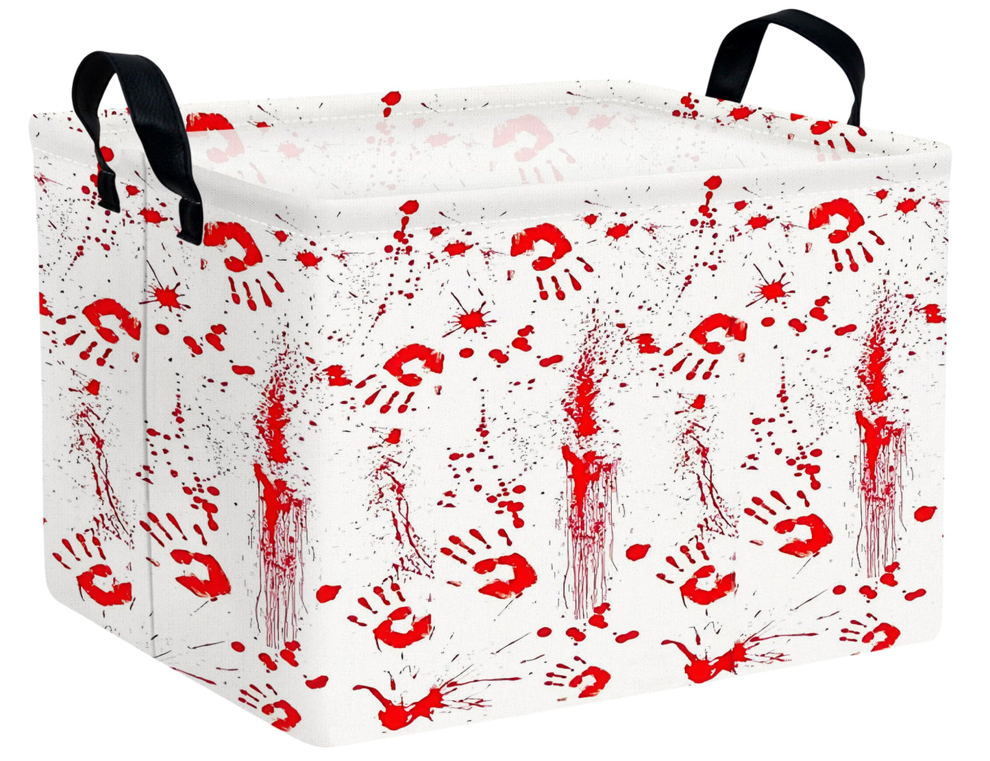 BOOHIT Large Halloween Themed Candy Gift Boo Basket for Kids Baby Personalized Adults Storage Bin Fall Decor(Fingerprint Blood S