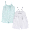Gerber Baby Girls Toddler 2-Pack Sleeveless Romper Jumpsuit, Light Grey And Sand Dollars, 5T