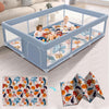XVISHX 74 x 50 Inch Baby Playpen with Mat, Playpen for Babies and Toddlers, Baby Playard for Indoor & Outdoor Active Center Game