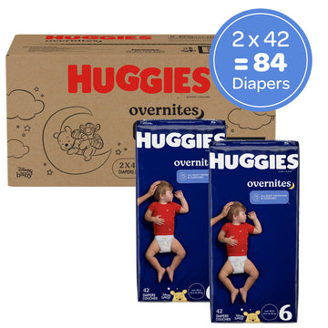 Huggies Size 6 Overnites Baby Diapers: Overnight Diapers, Size 6 (35+ Lbs), 84 Ct (2 Packs Of 42)