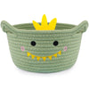 Hkojewp Small Storage Basket for Nursery, Cute Dinosaur Round Woven Rope Cotton Storage, Dino Animal Gift Basket, Baby Blanket 0