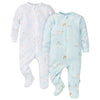 Gerber Baby Unisex 2-Pack 2-Way Zip Thermal Footed Sleep 'N Play, Farm Life, Newborn
