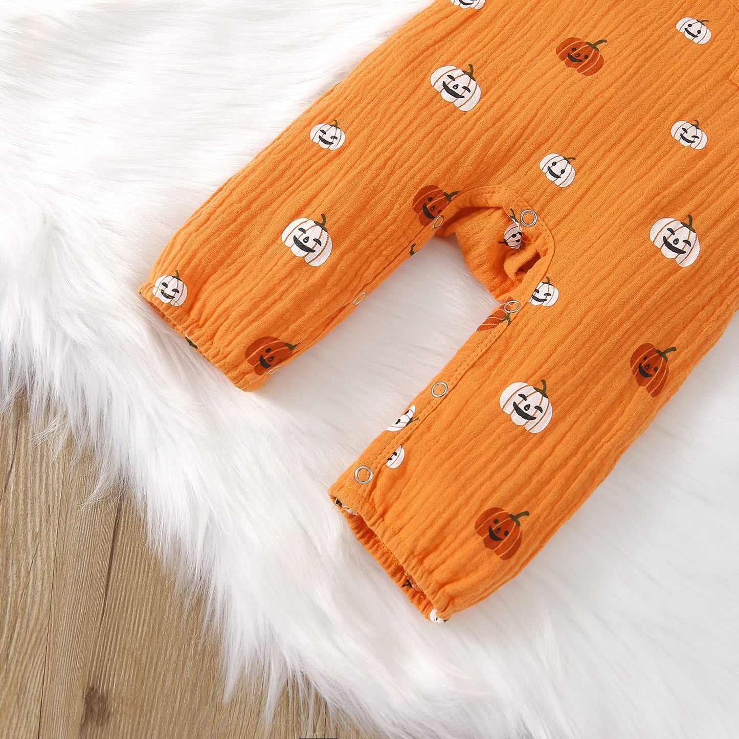 Halloween Baby Boy Girl Outfit Pumpkin Long Sleeve Onesie Romper Jumpsuit Halloween Clothes Girl Boy (Orange,3-6 Months)