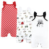 Hudson Baby Unisex Baby Cotton Rompers, Udderly Adorable, 0-3 Months