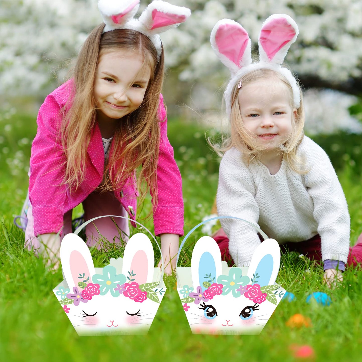 Weepa Easter Treat Boxes Mini Paper Easter Baskets For Kids Diy Egg Hunt Bunny Gift Box With Handle Cute Bunny Easter Basket Con