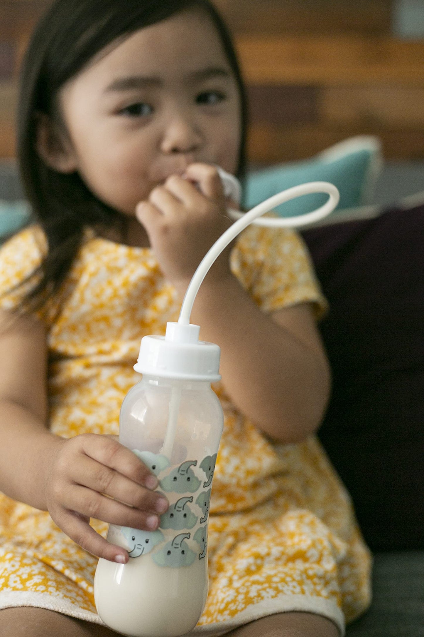 Hands-Free Baby Bottle - Anti-Colic Self Feeding Baby Bottle System 9 Oz (1 Pack - Elephant)