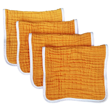 Muslin Burp Cloths Large 20 By 10 Inches 100% Cotton 6 Layers Extra Absorbent And Soft (Orange)