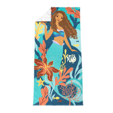 Jay Franco Disney The Little Mermaid Live Action Deep Sea Adventures Kids Bath Pool Beach Towel - Super Soft & Absorbent 100% Co
