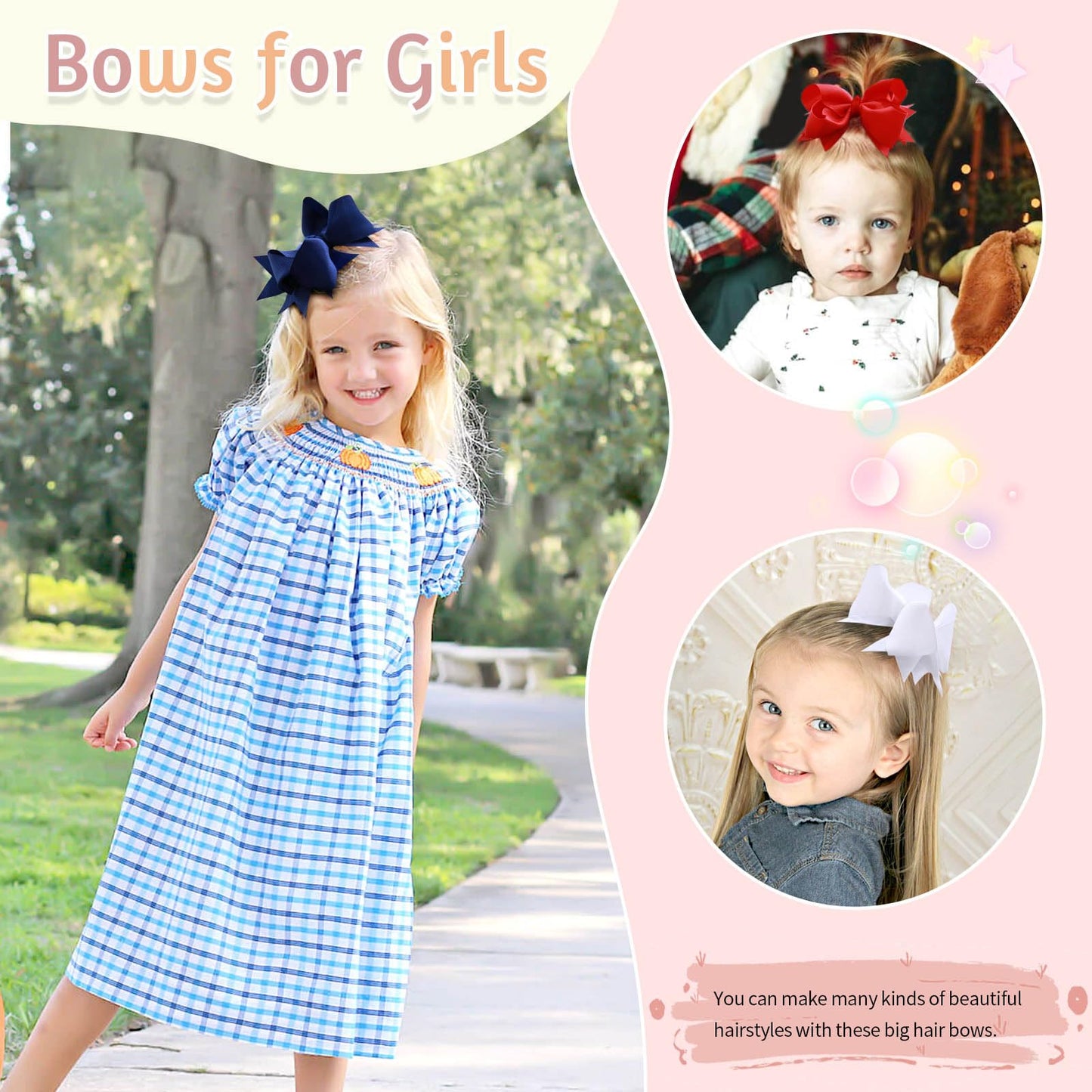 20Pcs Oaoleer 4.5Inch Grosgrain Ribbon Layered Bows Alligator Clips, Hair Accessories For Baby Girls, Toddlers, Kids, And Teens