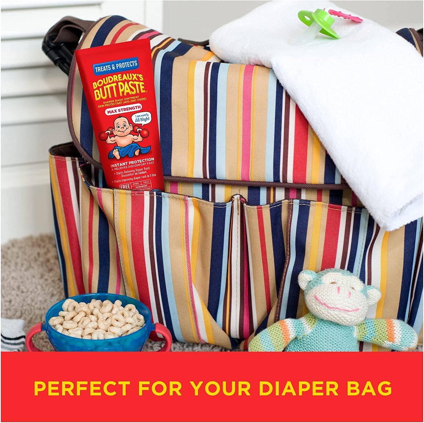 Boudreaux'S Butt Paste Maximum Strength Diaper Rash Cream, Ointment For Baby, 4 Oz Tube, 3 Pack