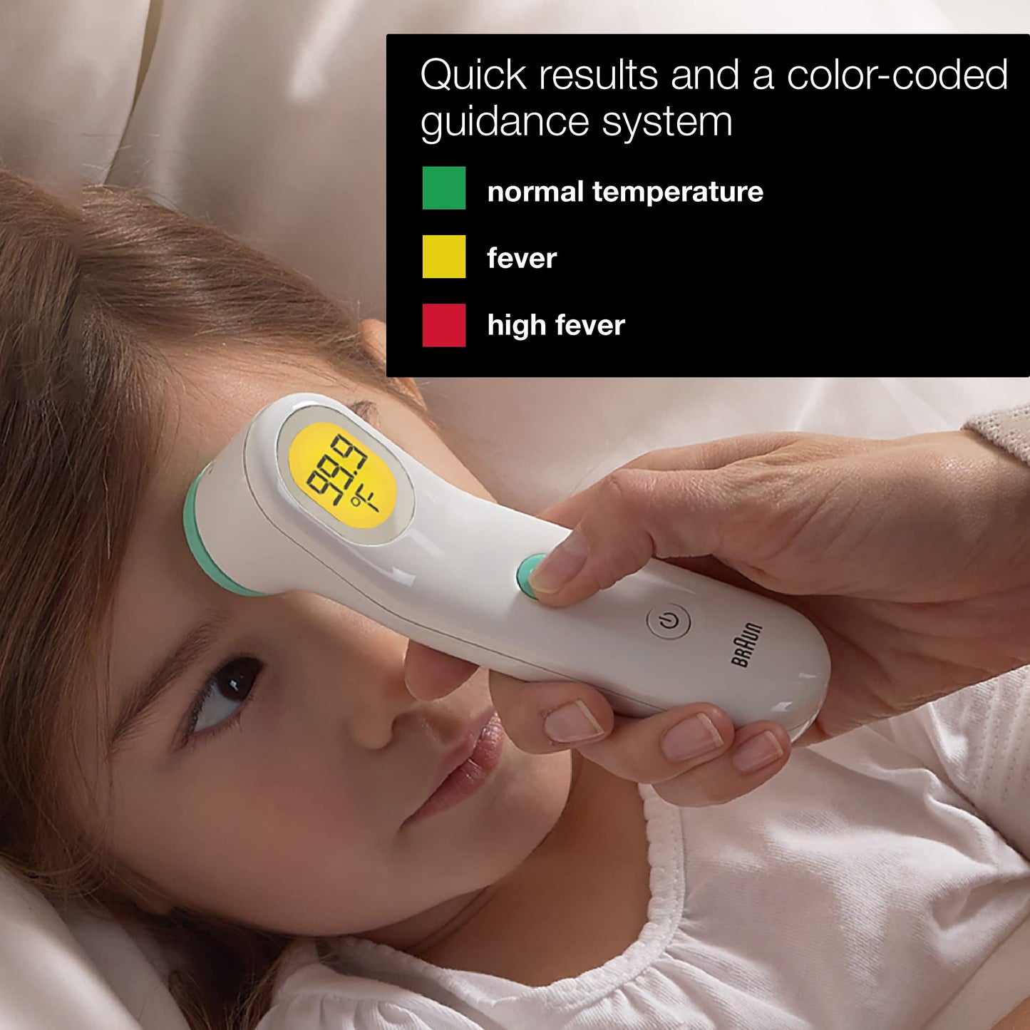 Braun Sensian Contact 5 Forehead Thermometer - Gentle Digital Thermometer With Professional Accuracy And Color Coded Temperature