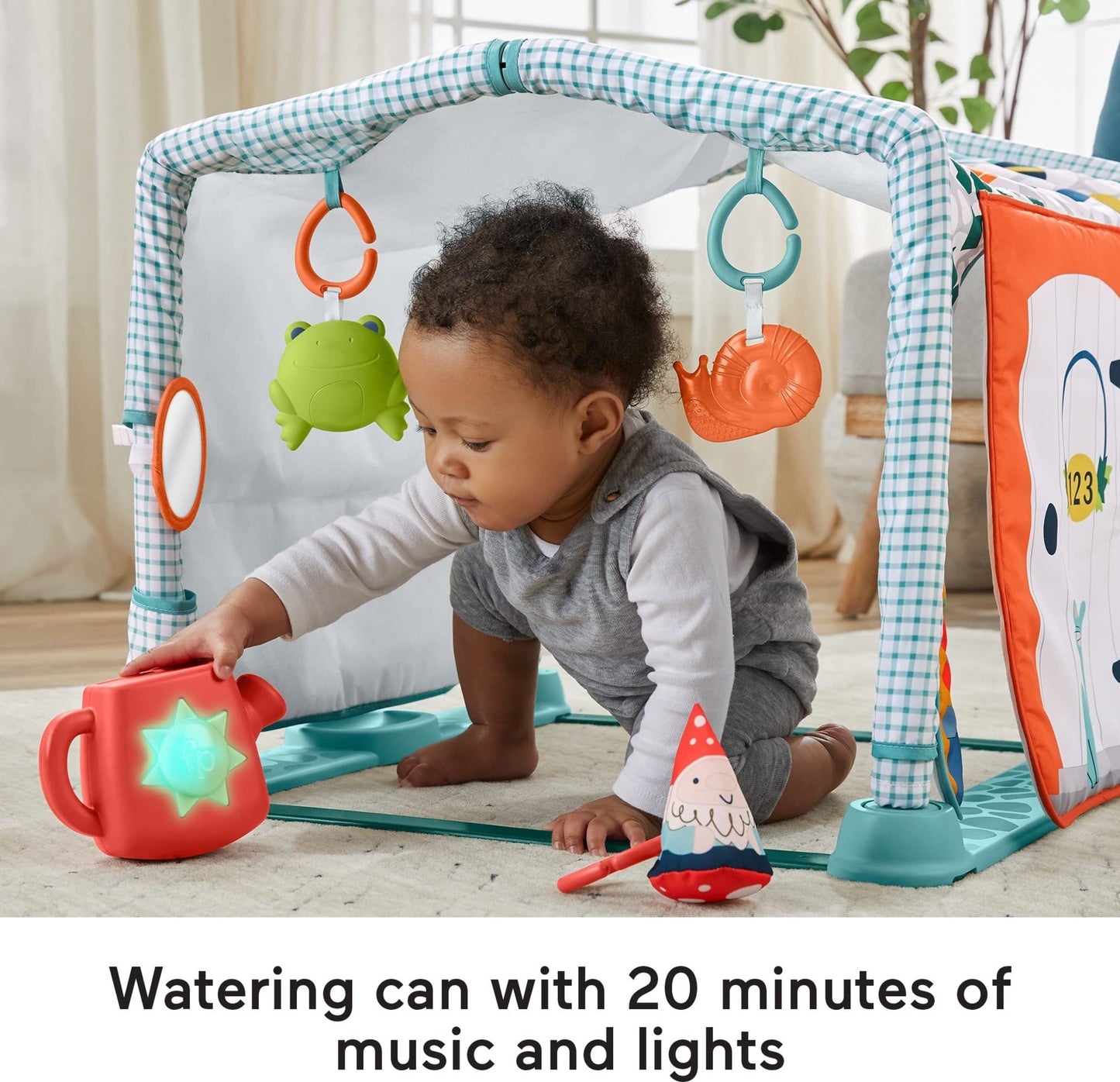 Fisher-Price Baby Playmat 3-In-1 Crawl & Play Activity Gym, Cottage Theme With Tunnel & Developmental Toys For Newborns 0+ Month