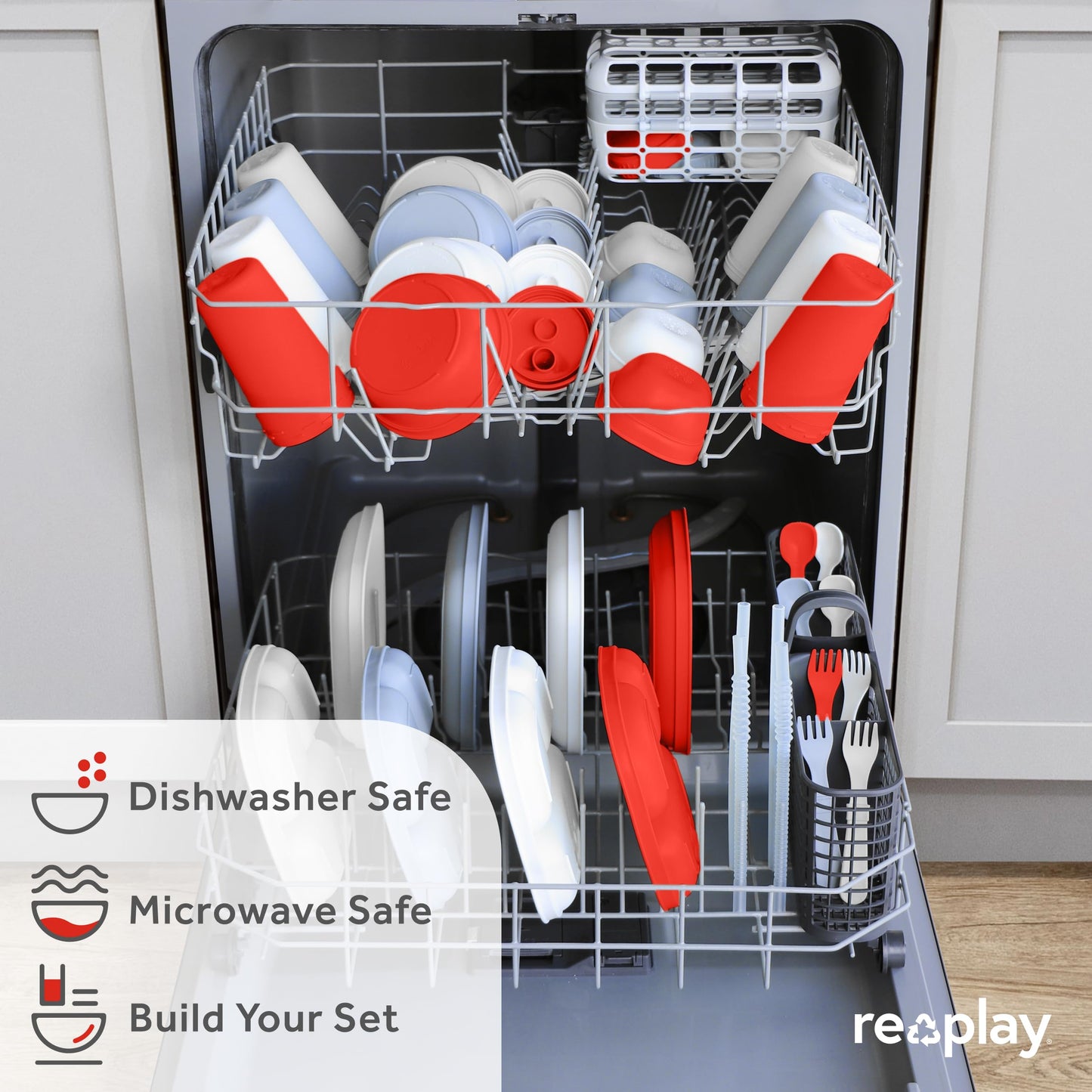 Re-Play Made In Usa 10 Oz. Sippy Cups For Toddlers, Pack Of 4 - Reusable Spill Proof Cups For Kids, Dishwasher/Microwave Safe -