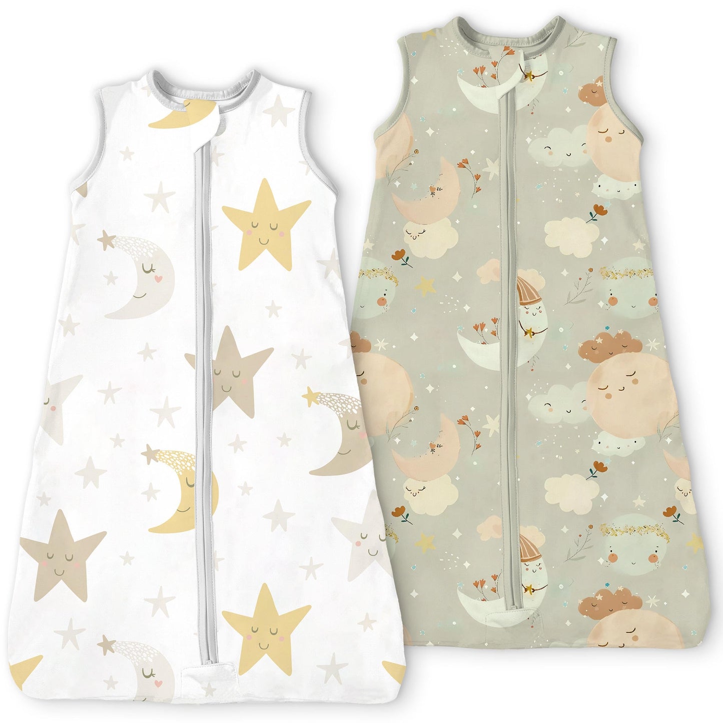 TOTBASIC Sleep Sack 18-24 Months, Light Wearable Blanket with 2-Way Safe Zippers, Soft Sleeping Bag for Babies,2-Pack,0.5 TOG