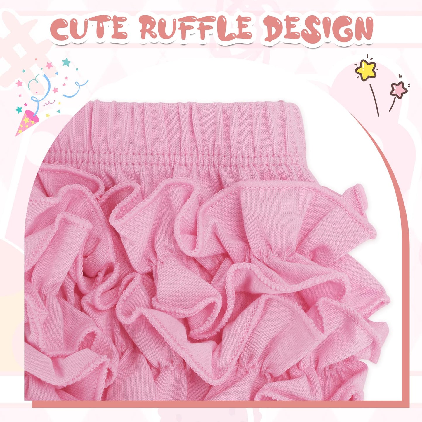 Durio Baby Bloomers For Toddler Girls Ruffle Diaper Covers For Girls Cute Cotton Baby Girl Shorts White 0-6 Months