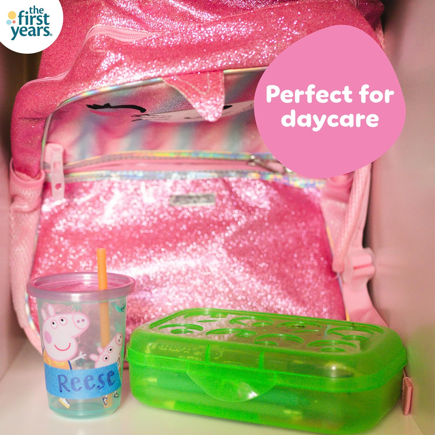 The First Years Peppa Pig Take & Toss Toddler Straw Cups - Spill Proof Toddler Sippy Cups With Snap On Lids And Straws - Peppa P