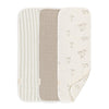 Crane Baby 100% Organic Cotton 3-pc. Burp Cloth Set - GOTS Certified Cotton, Absorbent & Lightweight with Bunny & Stripe Designs