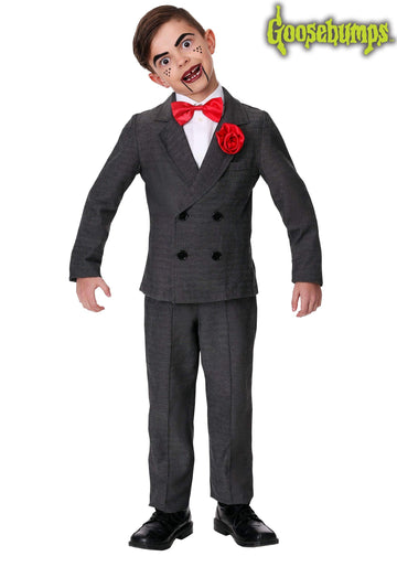 Goosebumps Kids Slappy Costume For Boys, Night Of The Living Dummy Costume, Ventriloquist Doll Halloween Outfit Medium