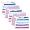 Honestbaby Organic Cotton Triple-Layer Woven Wash Cloths Multipack, Rainbow Stripe, One Size