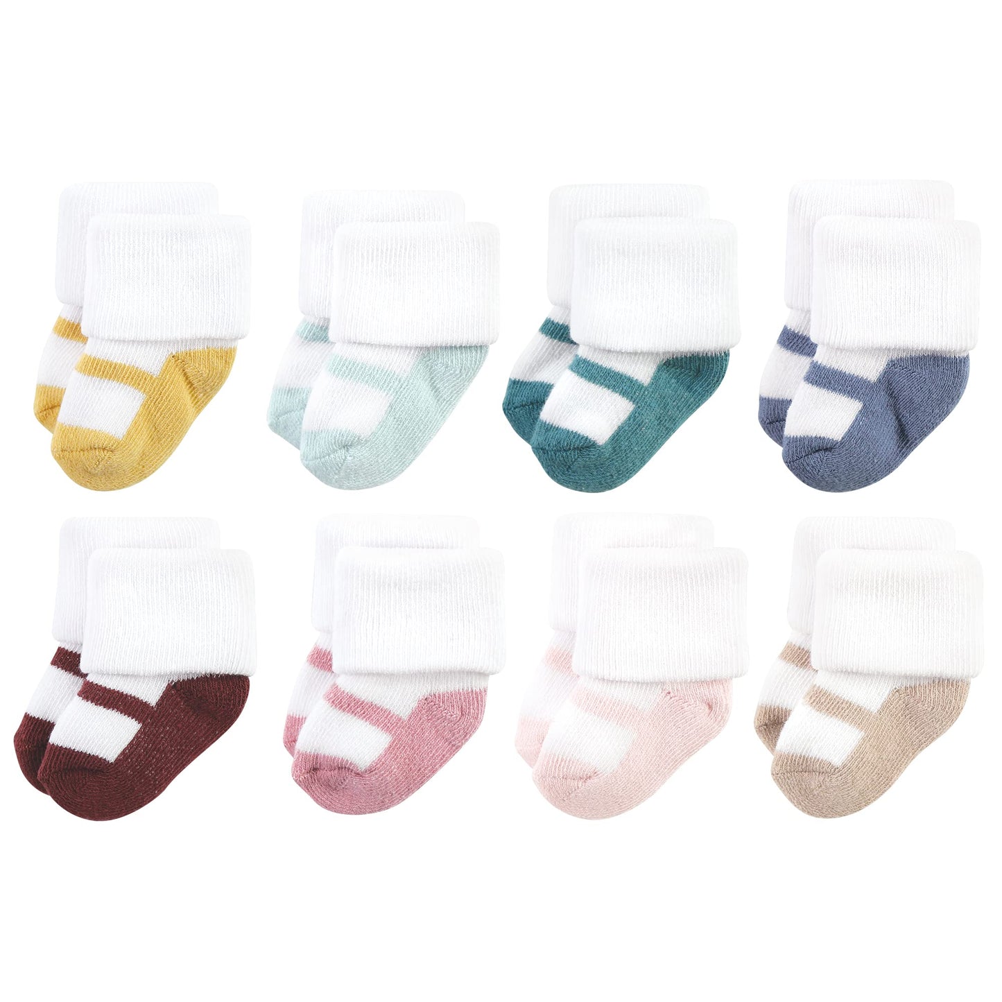 Hudson Baby Unisex Baby Cotton Rich Newborn And Terry Socks, Soft Earth Tone Shoes, 0-6 Months