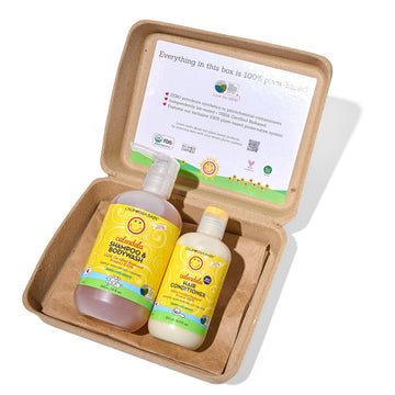 California Baby Calendula Shampoo & Bodywash + Hair Conditioner | 100% Plant-Based Ingredients | Allergy-Friendly | 19Oz Lavende