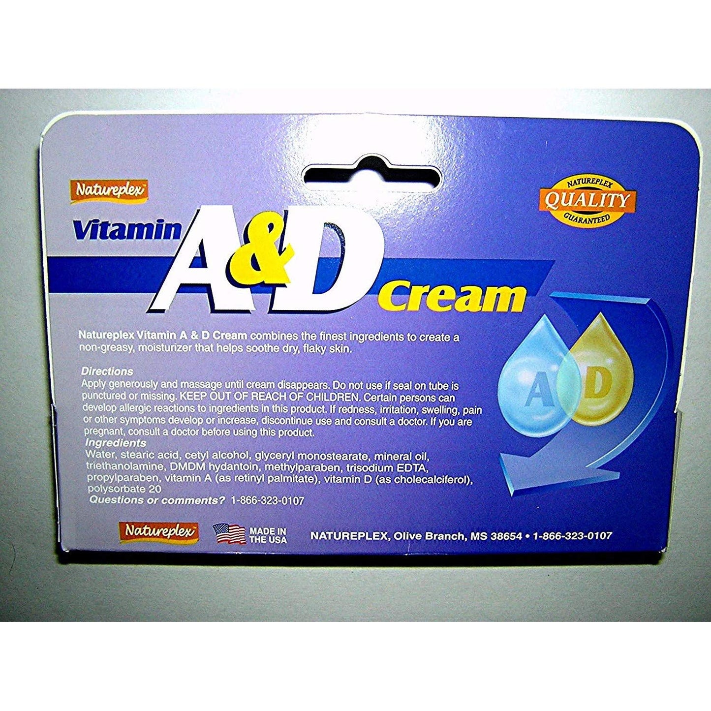 Vitamin A & D Cream - Prevent Diaper Rash, 1.5 Oz,(Natureplex)