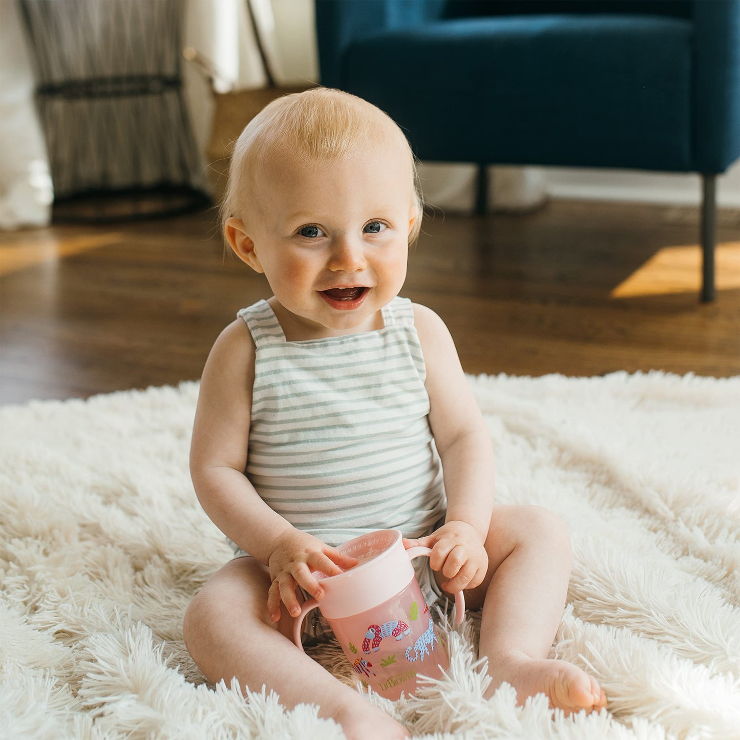 Dr. Brown'S Milestones Cheers 360 Cup Spoutless Transition Cup With Handles For Easy Grip And Leak-Free Learning, Pink Safari, 7