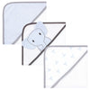 Hudson Baby Unisex Baby Cotton Rich Hooded Towels, Blue Elephant, One Size