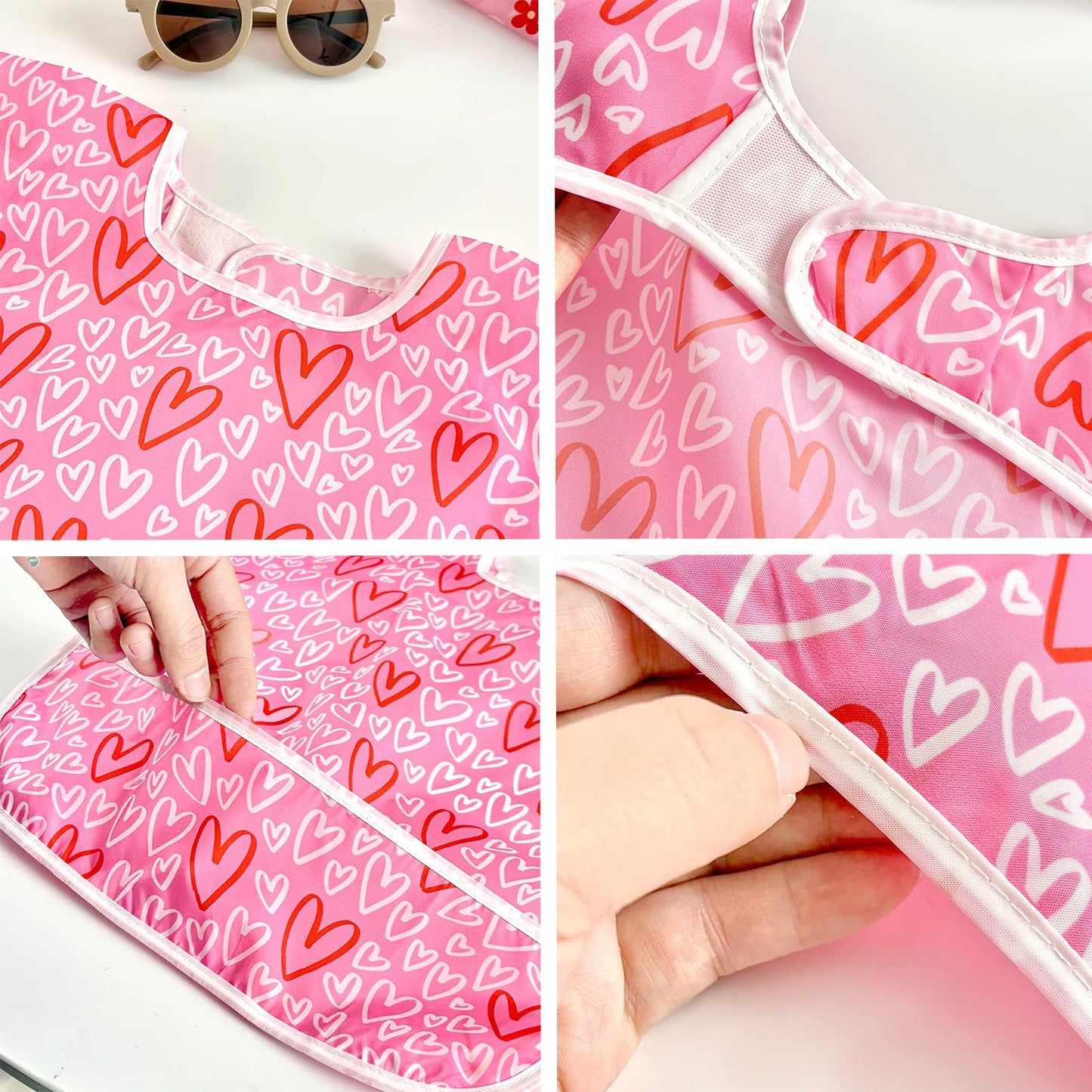 Pandaear 5 Pack Baby Long Sleeve Bibs| Waterproof Full Sleeve Bib For Baby Infant Toddler 6-36 Months