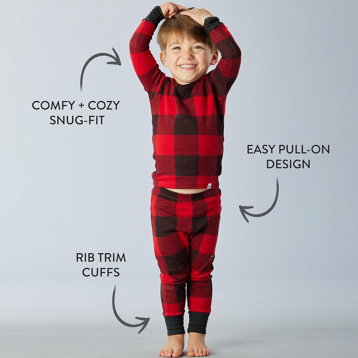 Honestbaby 2-Piece Family Matching Pajamas Organic Cotton, Women, Kids, Toddlers, Baby Boys, Girls, Unisex Pets, Holiday Tartan,