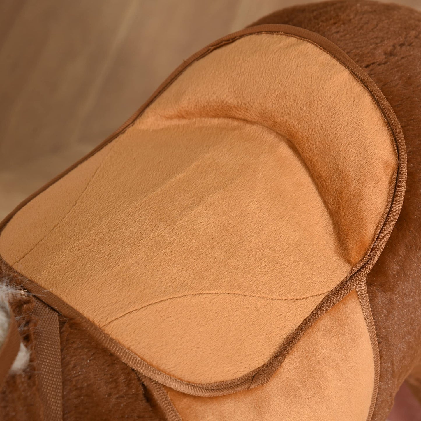 Qaba Kids Ride-on Walking Horse with Easy Rolling Wheels, Soft Huggable Body, & a Large Size for Kids 5-16 Years