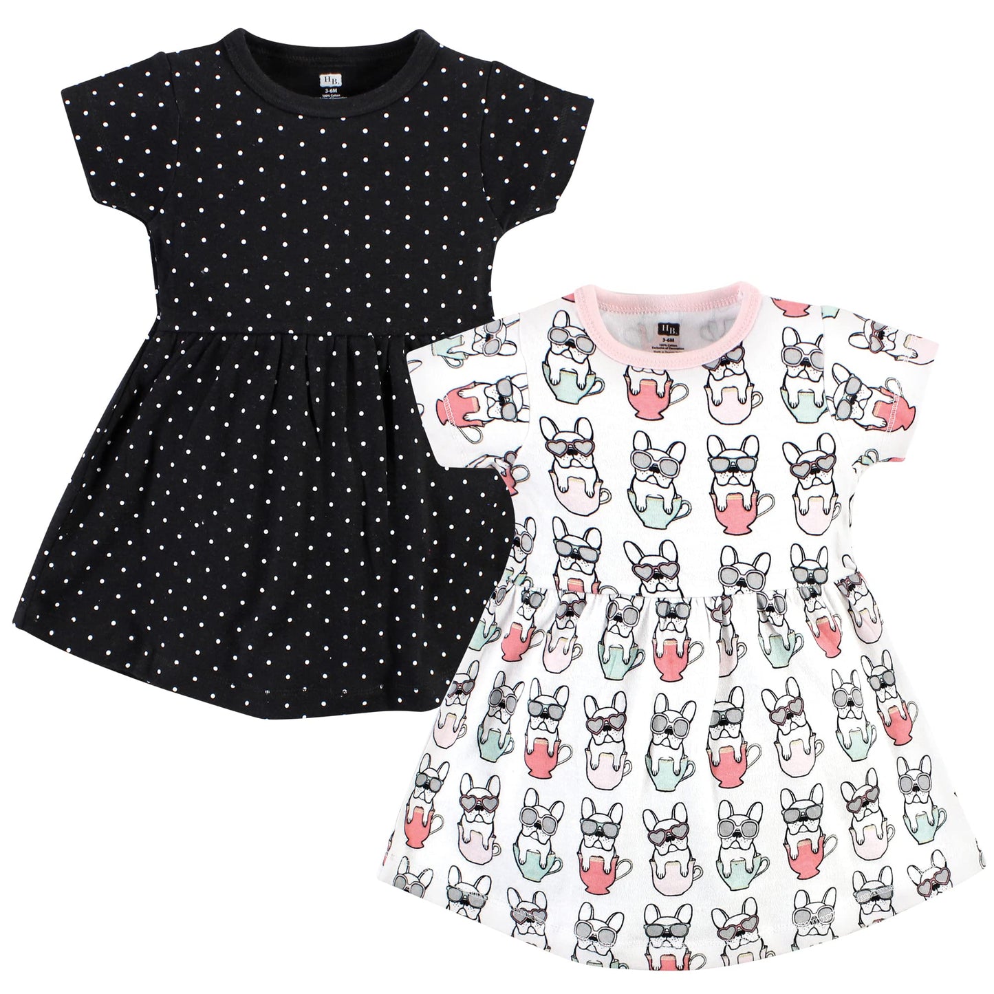 Hudson Baby Girls' Cotton Dresses, Bonjour, 12-18 Months