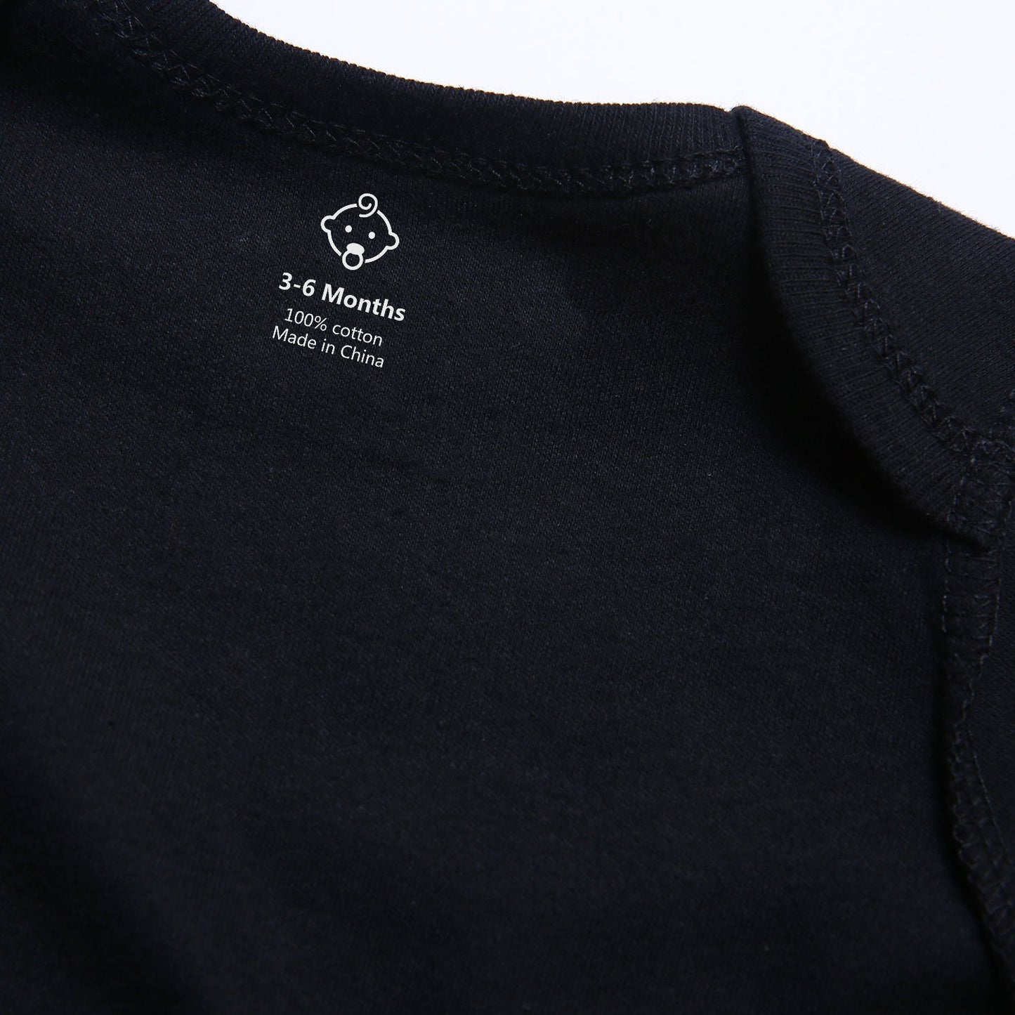 Romperinbox Unisex Solid Black Baby Bodysuit 0-24 Months (0-3 Months, Black)