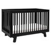 Babyletto Hudson 3-In-1 Convertible Crib With Toddler Bed Conversion Kit In Natural Walnut/Black, Greenguard Gold Certified