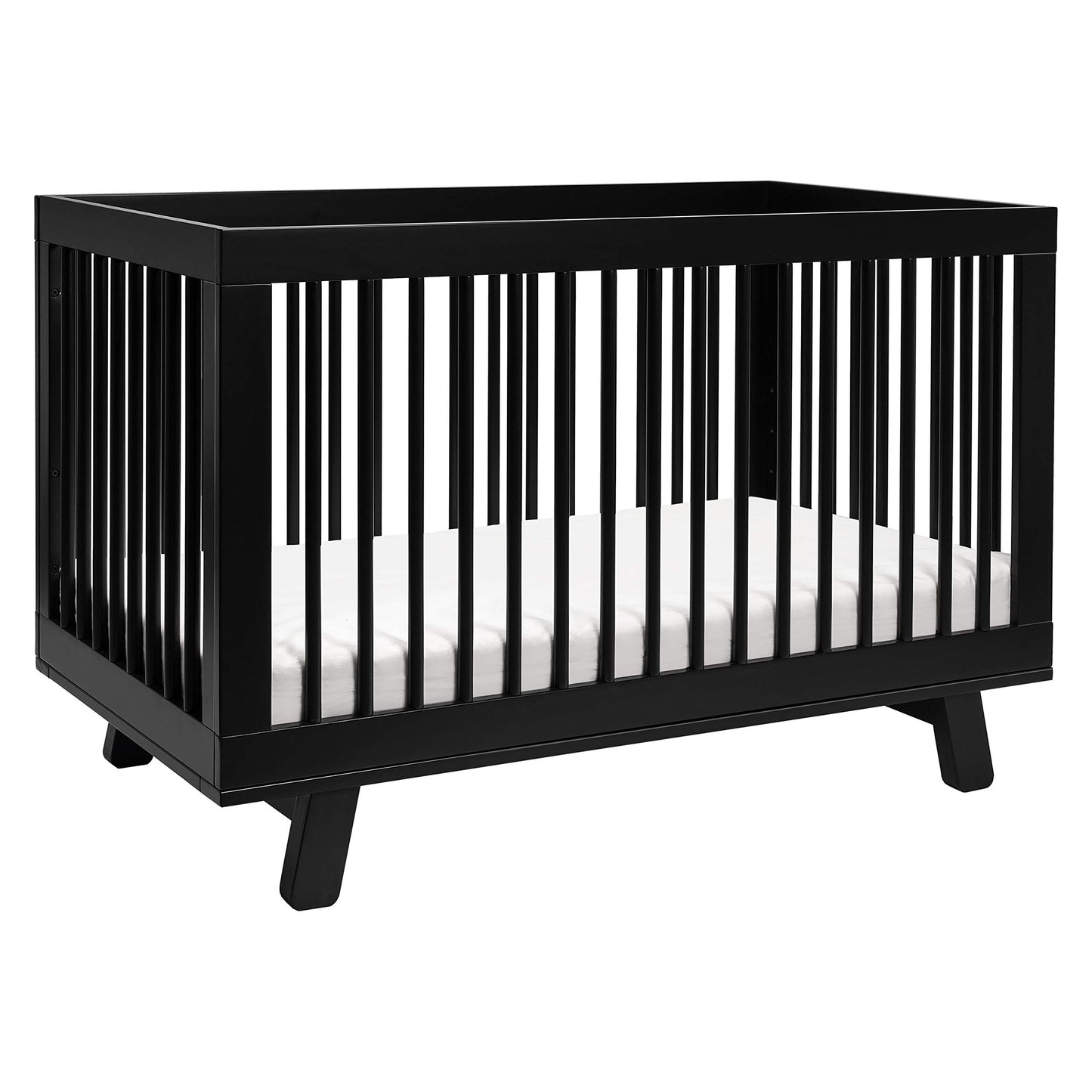 Babyletto Hudson 3-In-1 Convertible Crib With Toddler Bed Conversion Kit In Natural Walnut/Black, Greenguard Gold Certified