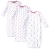 Luvable Friends Unisex Baby Cotton Gowns, Girl Feathers, 0-6 Months Us