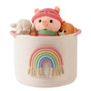 Inough Toy Storage Baskets Woven Cotton Rope Storage Basket With Rainbow Decor For Kids, Blanket Baskets For Living Room Toys Or