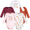 Hudson Baby Unisex Baby Cotton Long-Sleeve Bodysuits Pumpkin Spice Date 5-Pack, 6-9 Months