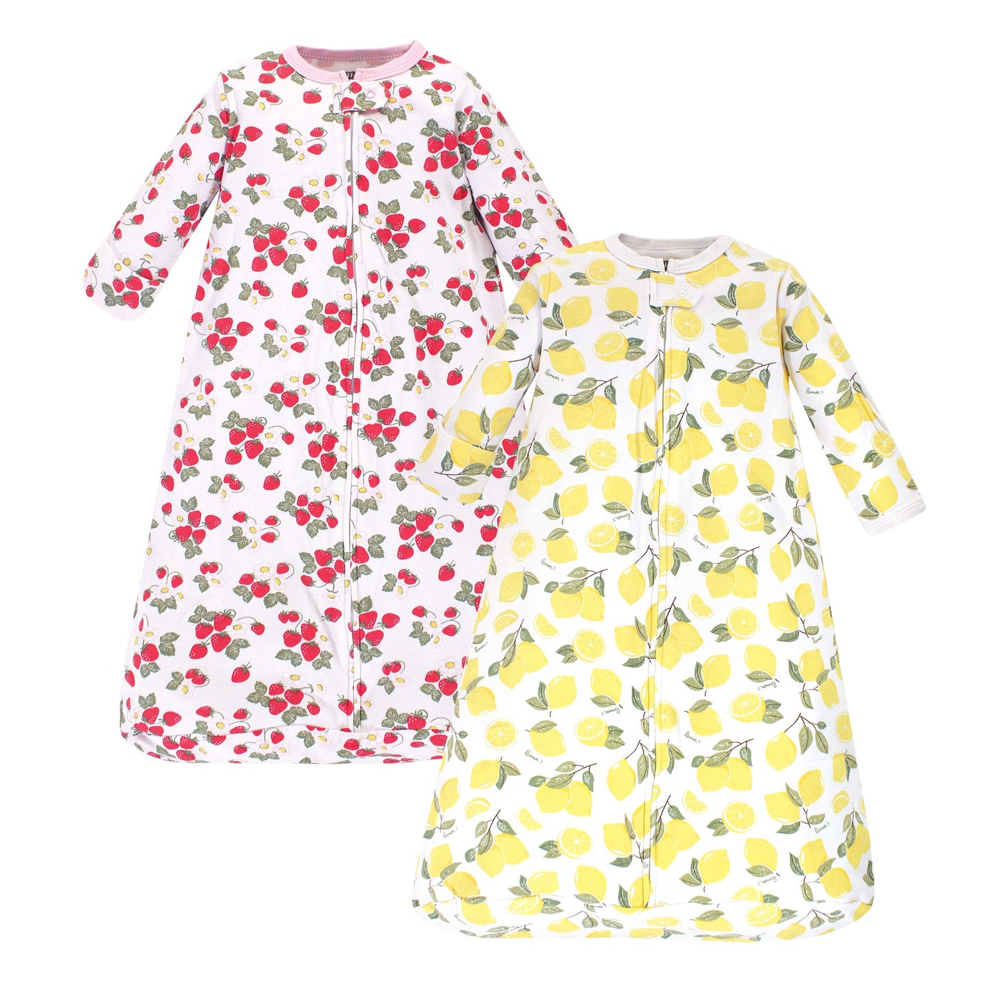 Hudson Baby Unisex Baby Cotton Long-Sleeve Wearable Sleeping Bag, Sack, Blanket, Strawberry Lemon, 0-3 Months