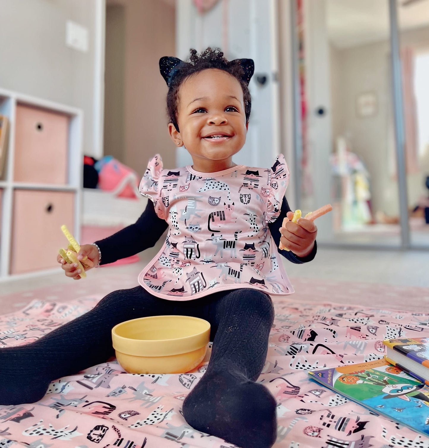 Bapronbaby Kitty Splash Mat - Waterproof Catch-All For Under High Chairs, Floors, Tables, Playtime Or Arts & Crafts - Machine Wa