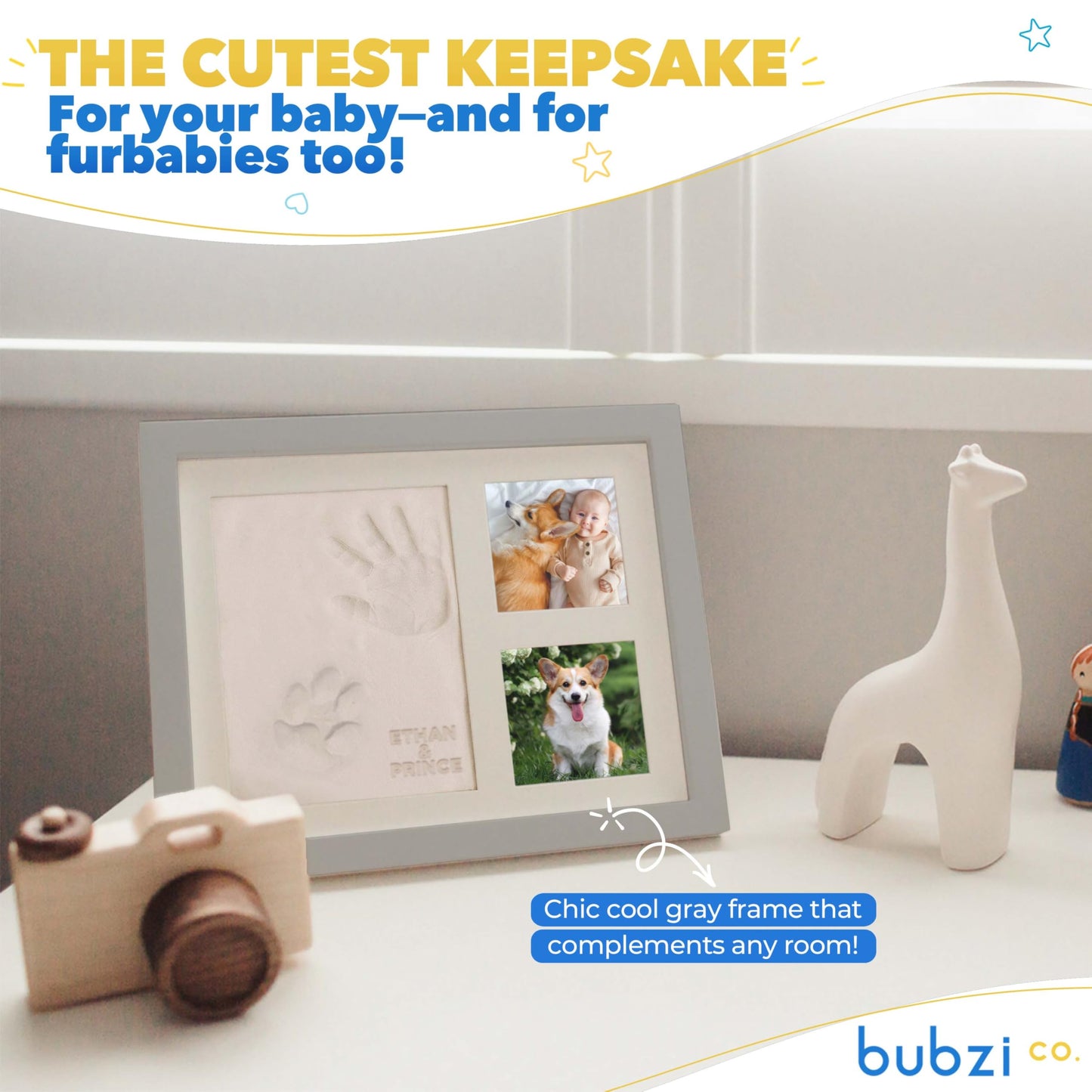 Baby Footprint Kit, Baby Foot And Hand Print Kit, Baby Keepsake Frame, Nursery Pictures Frames, Hand Print Mold Kit, New Mom Gif