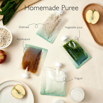 Momcozy Reusable Baby Food Pouches For Toddlers,Bpa Free Plastic,Food Safe,Freezer Safe,Refillable For Applesauce Yogurt & Puree